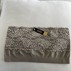 Coobie Grey/Taupe Lace Bandeau NWT